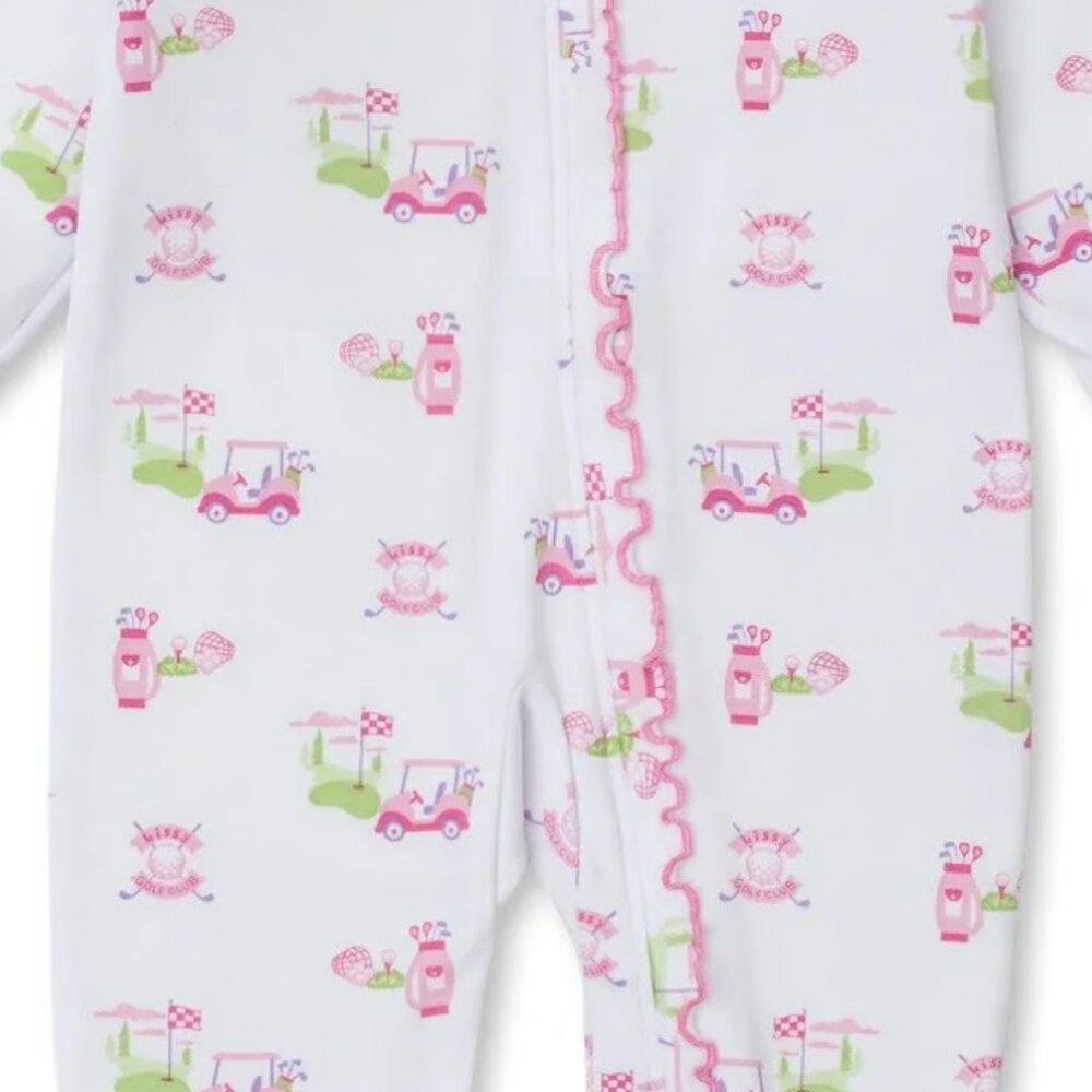Kissy Kissy - Golf Club Pink Zip Footie